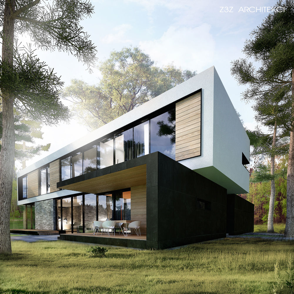 Dom w Sękocinie, Z3Z ARCHITEKCI Z3Z ARCHITEKCI Minimalist house