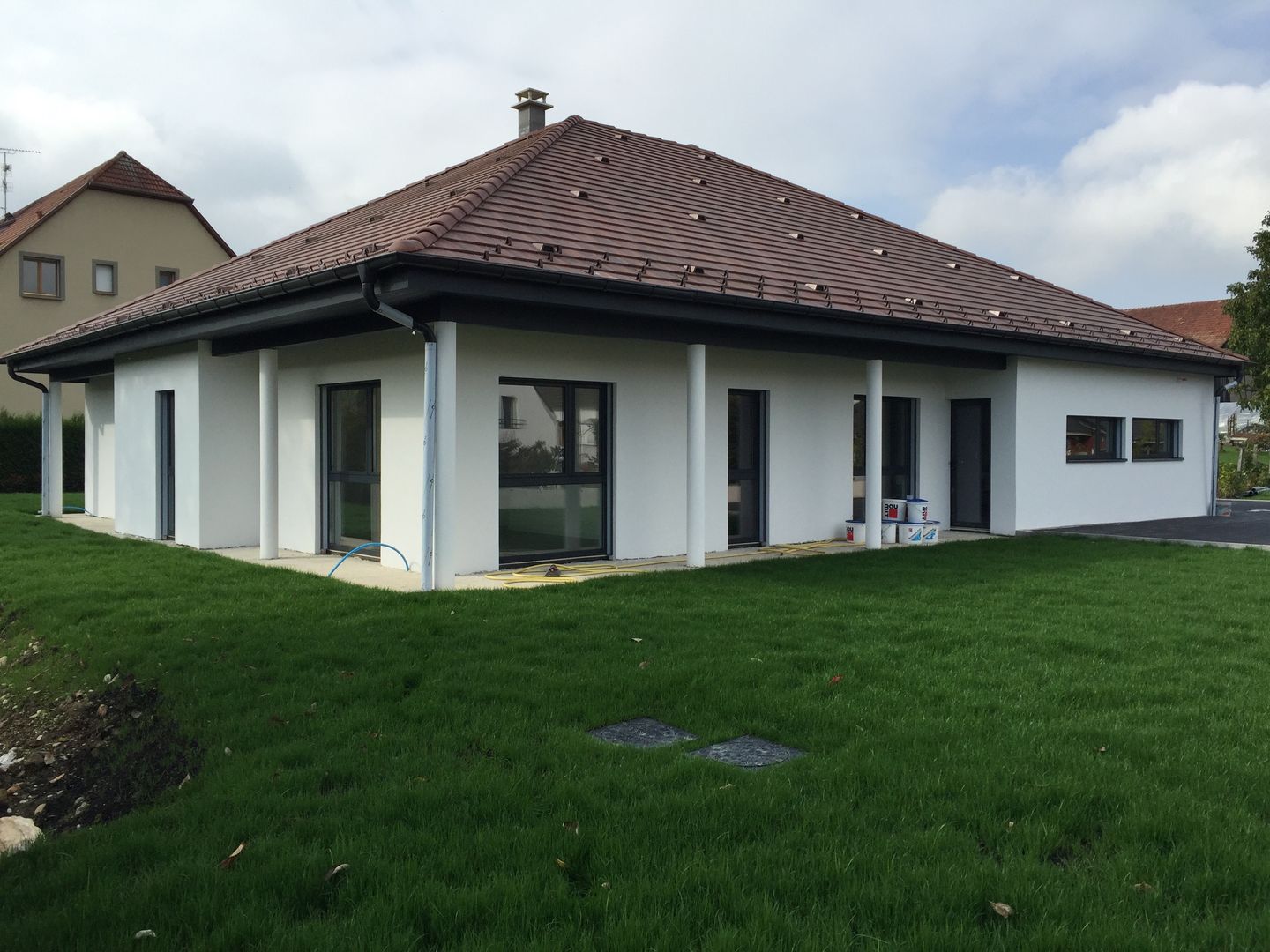 villa familiale à Hagenthal-le-Bas, A.FUKE-PRIGENT ARCHITECTE A.FUKE-PRIGENT ARCHITECTE Будинки