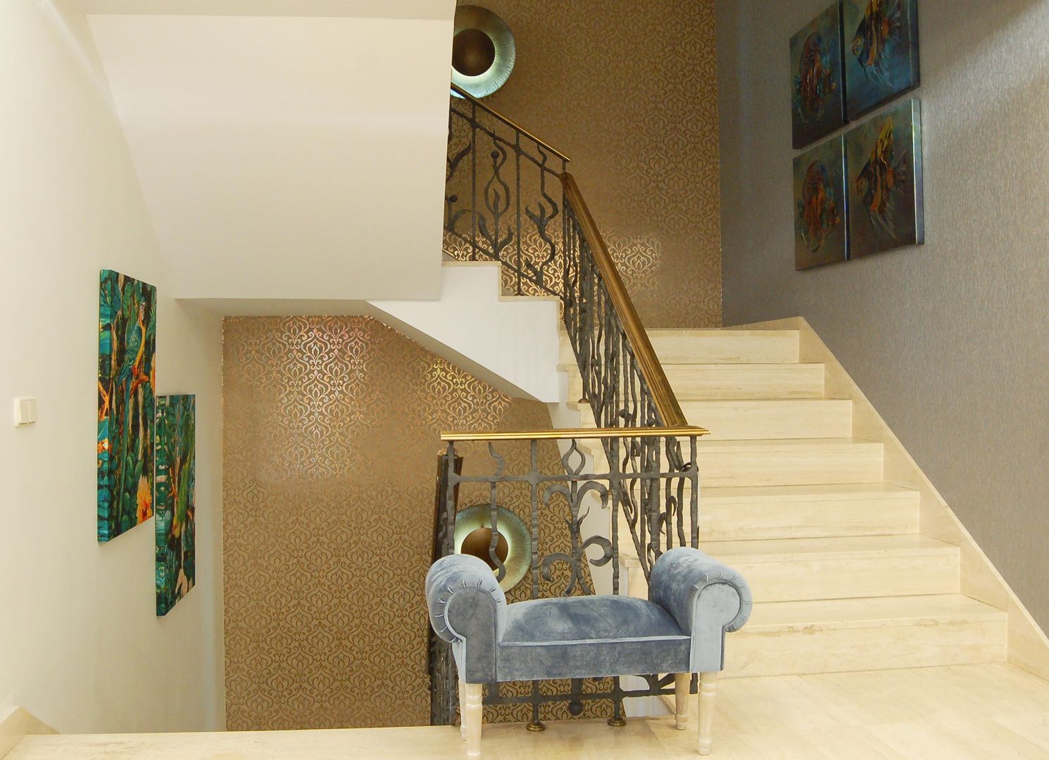 Vivienda en Villaviciosa de Odón, Madrid, FrAncisco SilvÁn CorrAl ArquitecturaDeInterior FrAncisco SilvÁn CorrAl ArquitecturaDeInterior Pasillos, vestíbulos y escaleras de estilo clásico