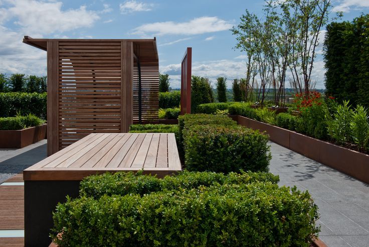 Chelsea Creek - copyright St George Plc Aralia Modern Garden Wood Wood effect roof terrace,rooftop garden,roof garden,garden design,landscape architecture,landscape architect,landscape design,garden designer,architecture