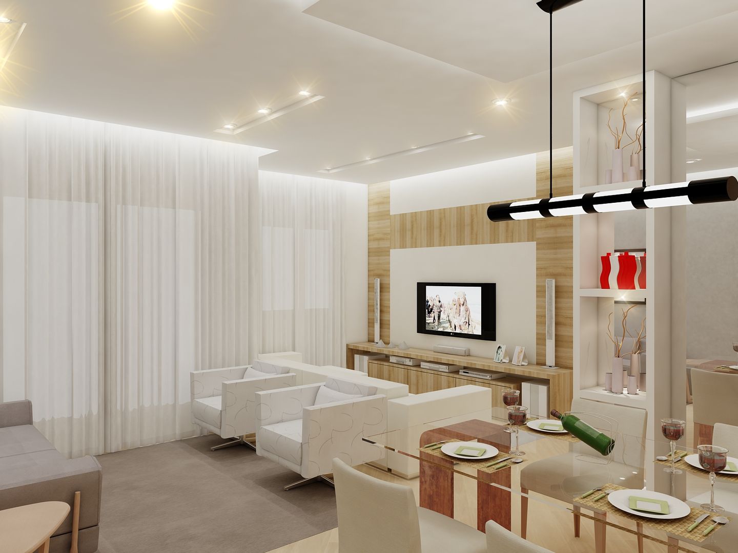 Apartamento FL, Merlincon Prestes Arquitetura Merlincon Prestes Arquitetura ห้องนั่งเล่น