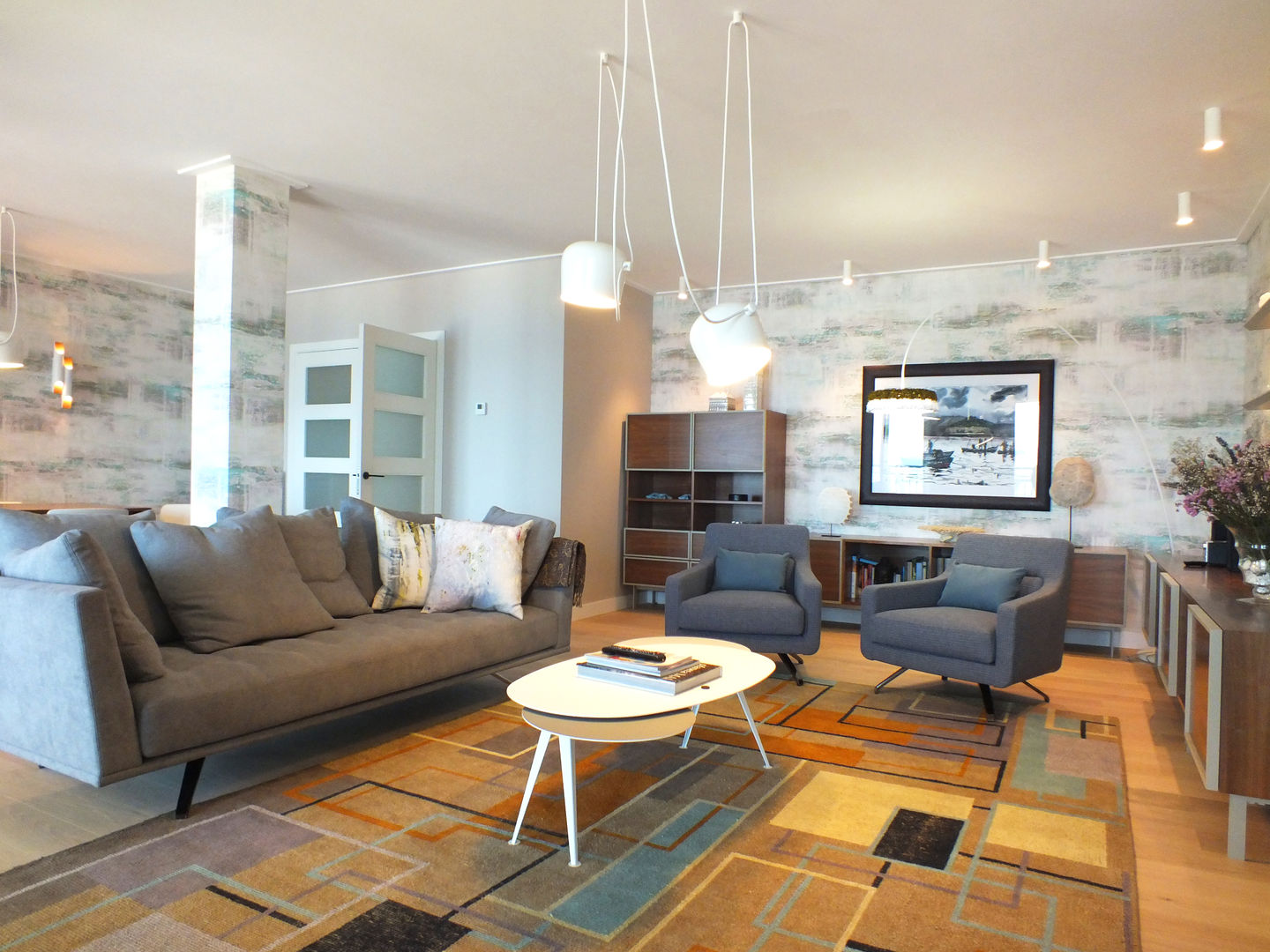 Apartamento de vacaciones en Sanxenxo, Galicia., Oito Interiores Oito Interiores Modern living room