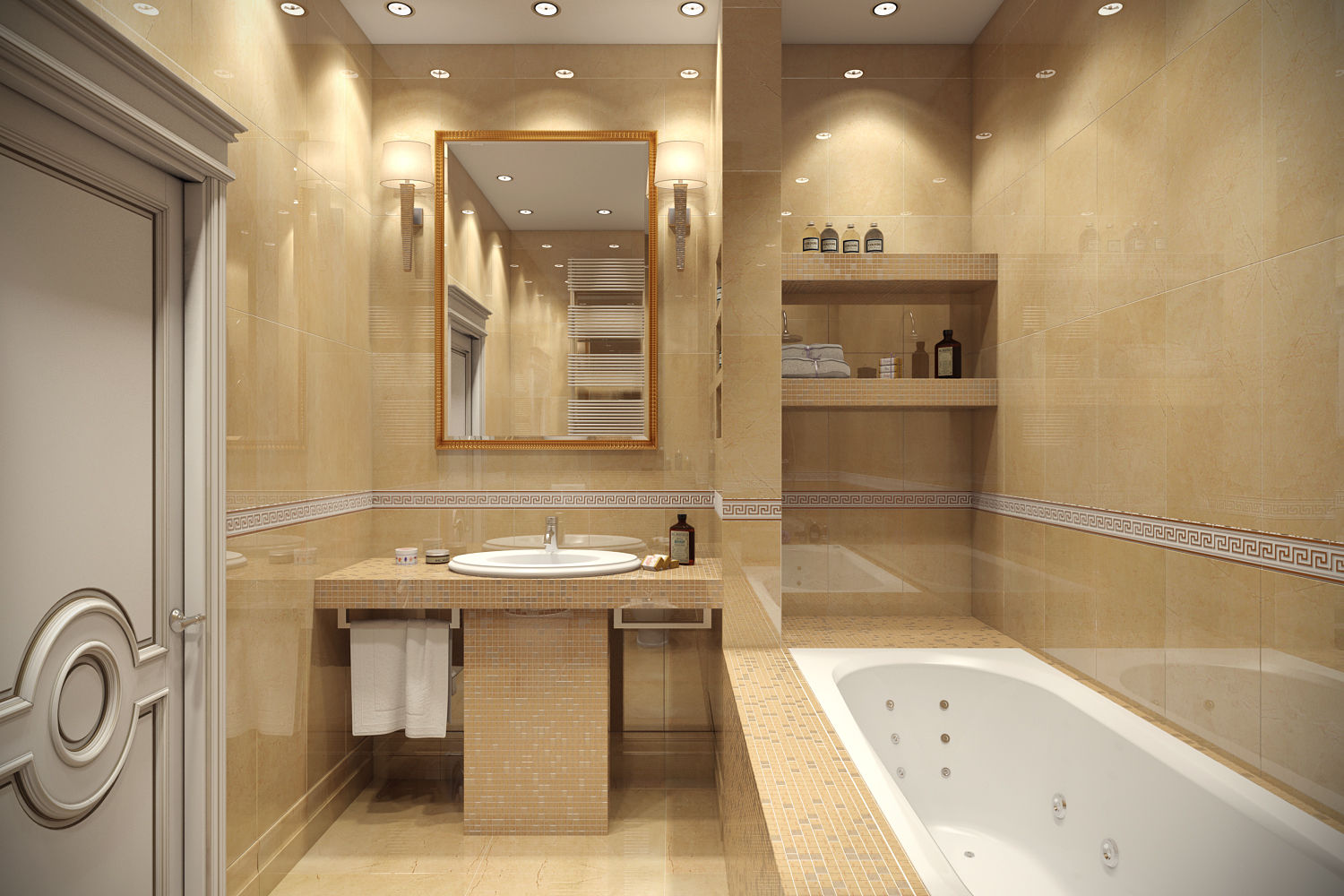 Четырехкомнатная квартира в классическом стиле, Details, design studio Details, design studio Classic style bathroom Ceramic