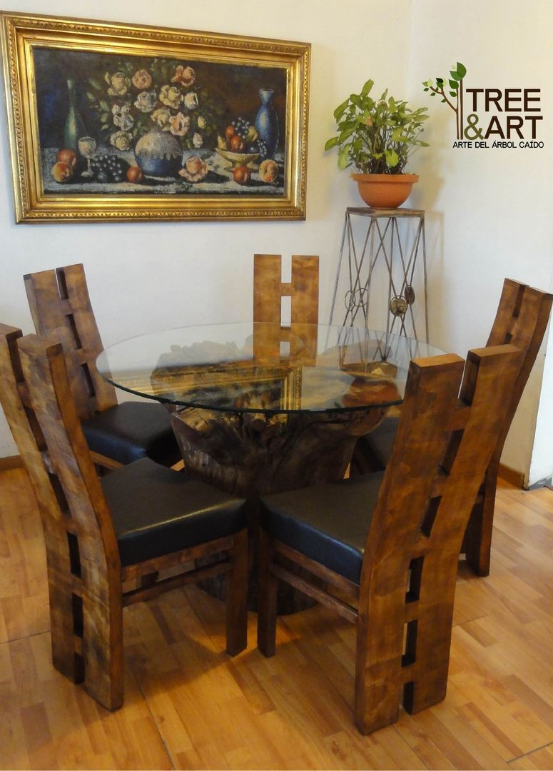 Mobiliario y Decoración, treeandart treeandart Rustic style dining room Chairs & benches