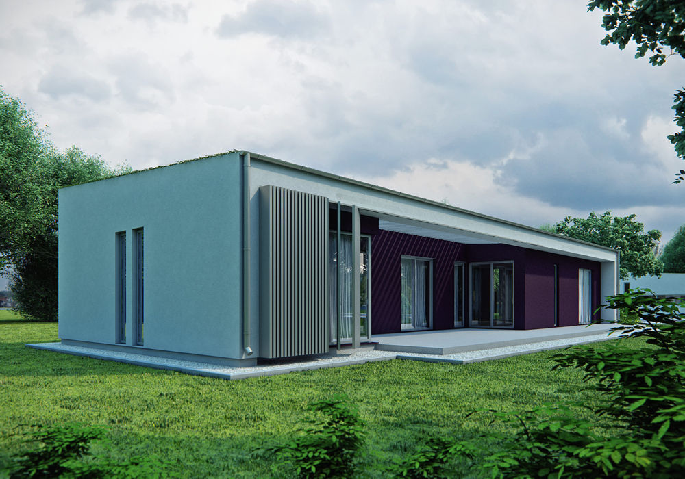 Projekty domów - House 15, Majchrzak Pracownia Projektowa Majchrzak Pracownia Projektowa บ้านและที่อยู่อาศัย