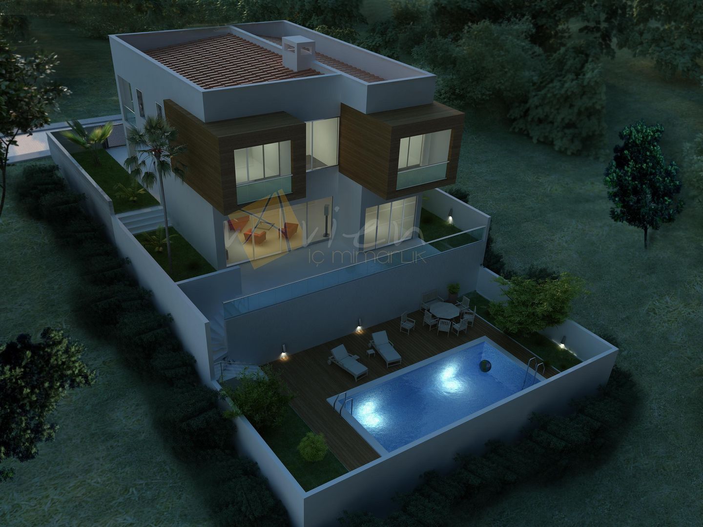 Villa, Murat Aksel Architecture Murat Aksel Architecture Modern Evler Ahşap Ahşap rengi