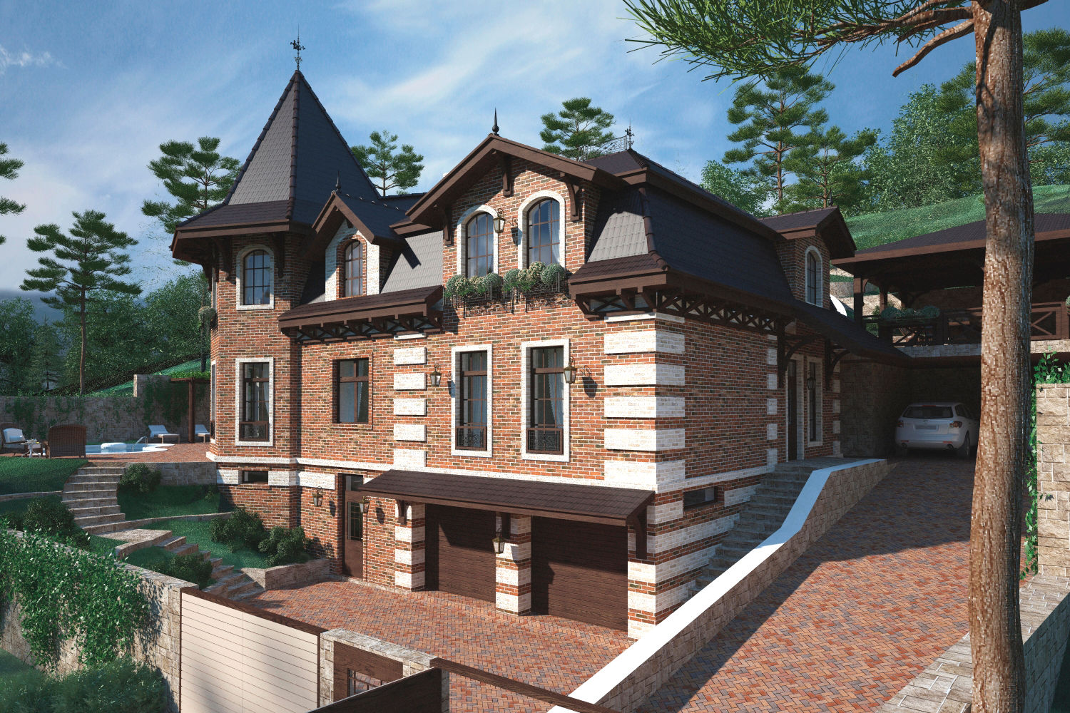 Коттеджи, Студия Ксении Седой Студия Ксении Седой Classic style houses Bricks