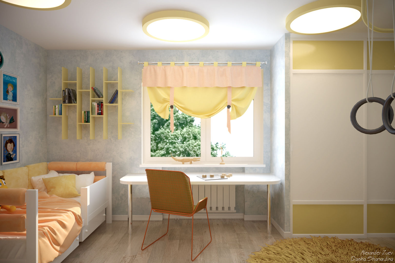 Дизайн детской в современном стиле в коттеджном поселке "Бавария" Студия интерьерного дизайна happy.design Детская комната в стиле модерн