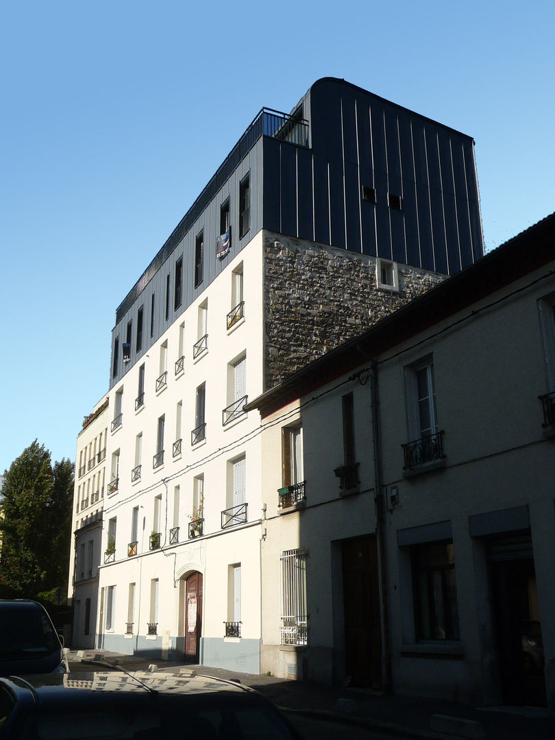 Sur-élevation à ossature Bois - Montreuil, AADD+ AADD+ Moderne Häuser