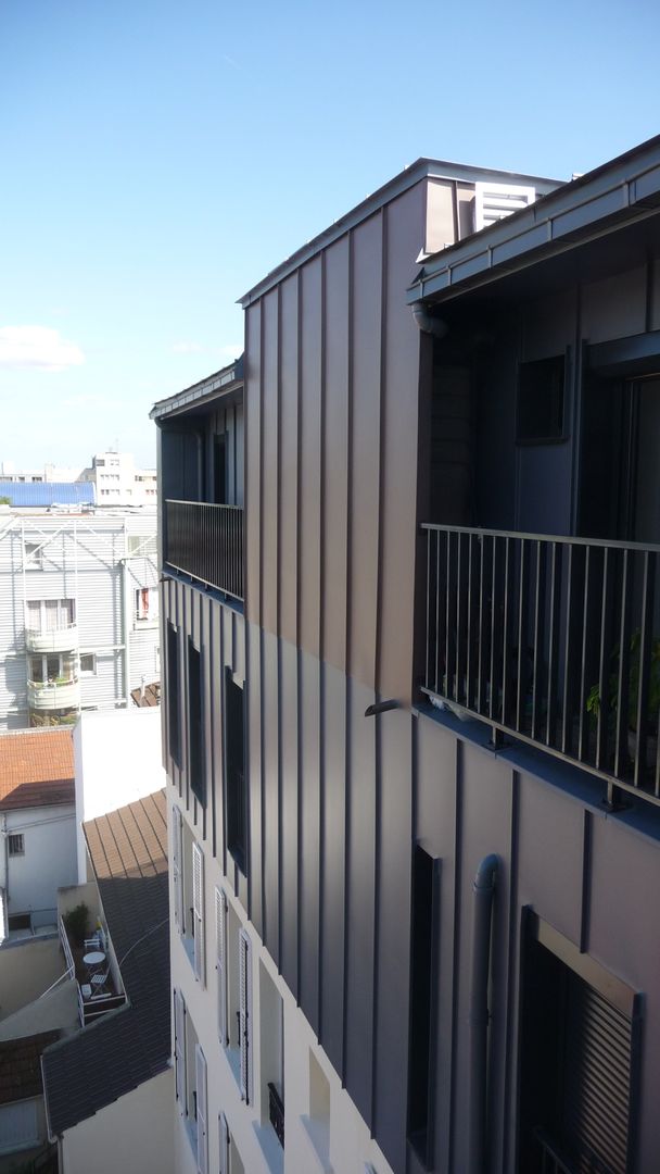 Sur-élevation à ossature Bois - Montreuil, AADD+ AADD+ Maisons modernes