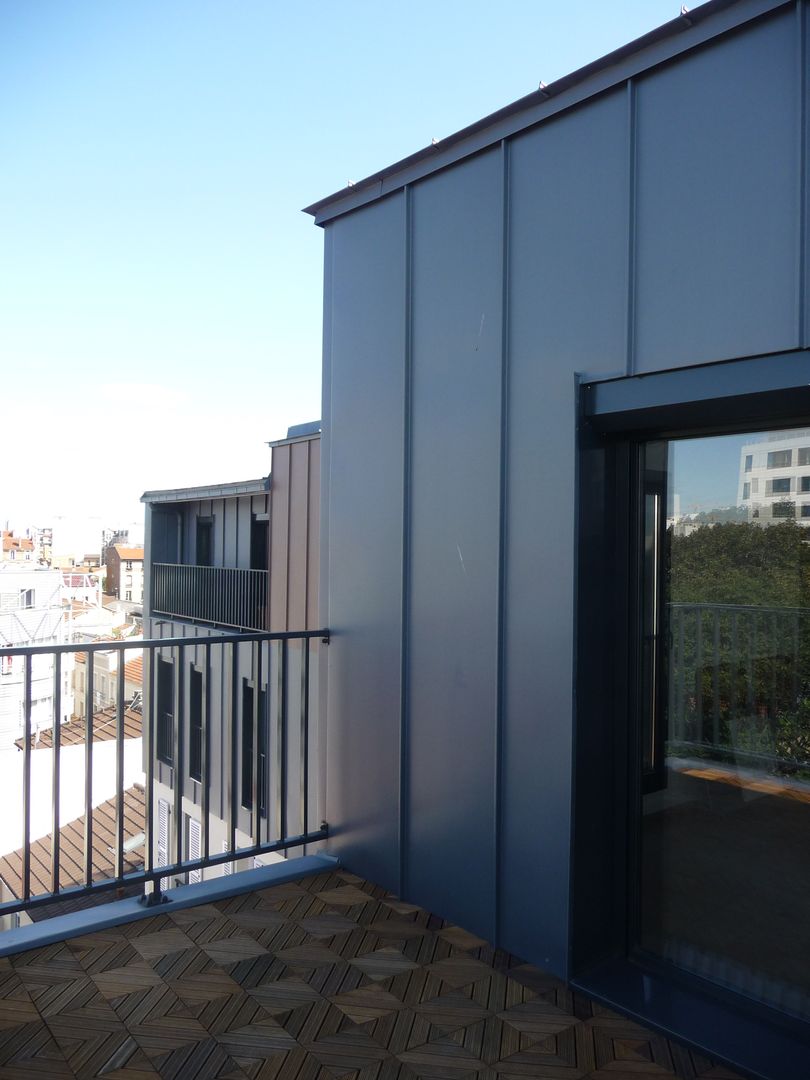 Sur-élevation à ossature Bois - Montreuil, AADD+ AADD+ Patios