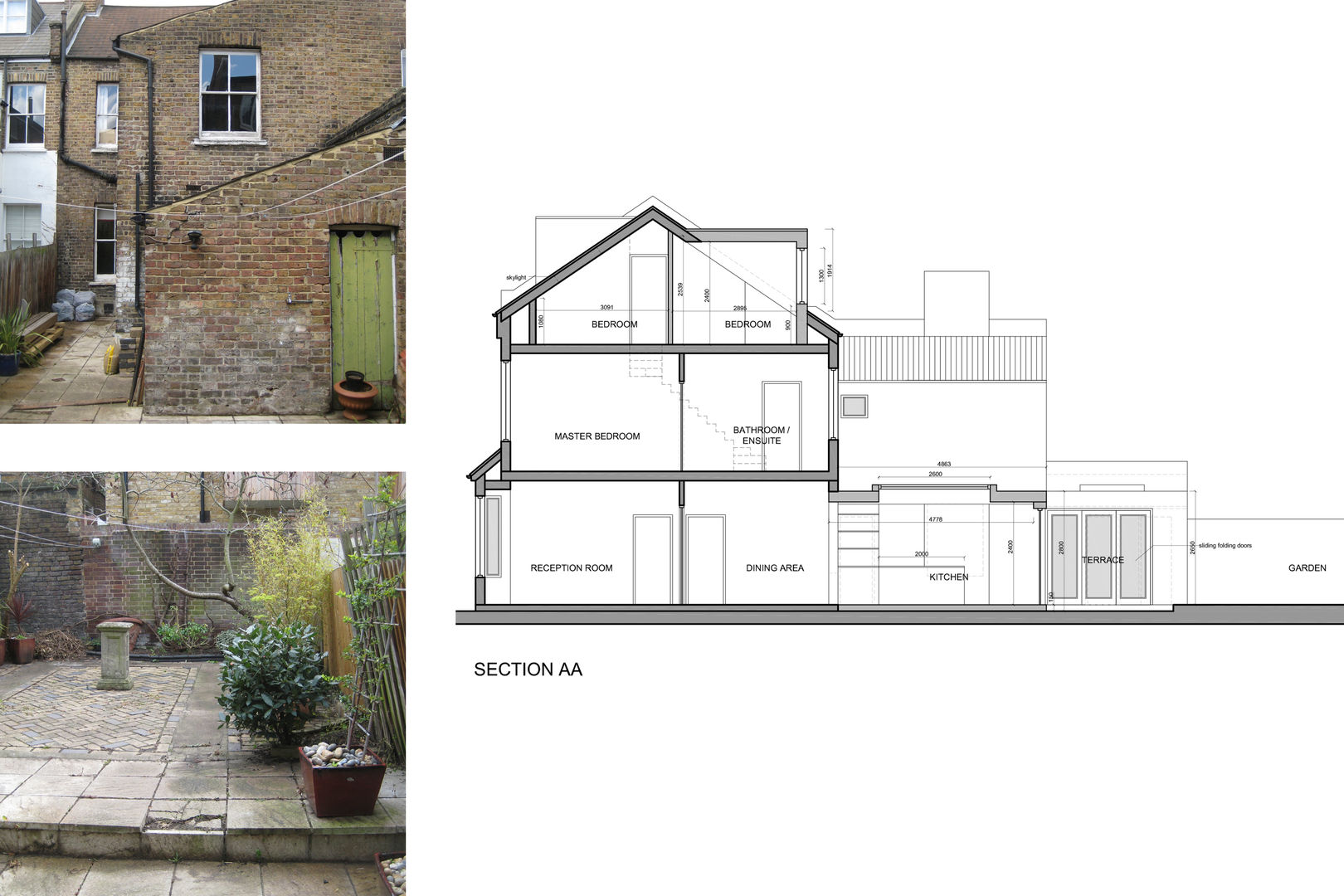 Architect designed rear house extension Herne Hill SE24 Lambeth – Design section GOAStudio London residential architecture limited