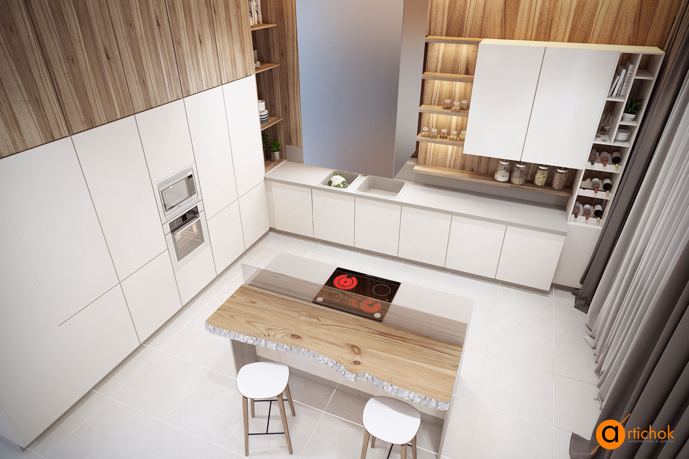 Загородный дом "Natürliche", Artichok Design Artichok Design Kitchen Wood Wood effect