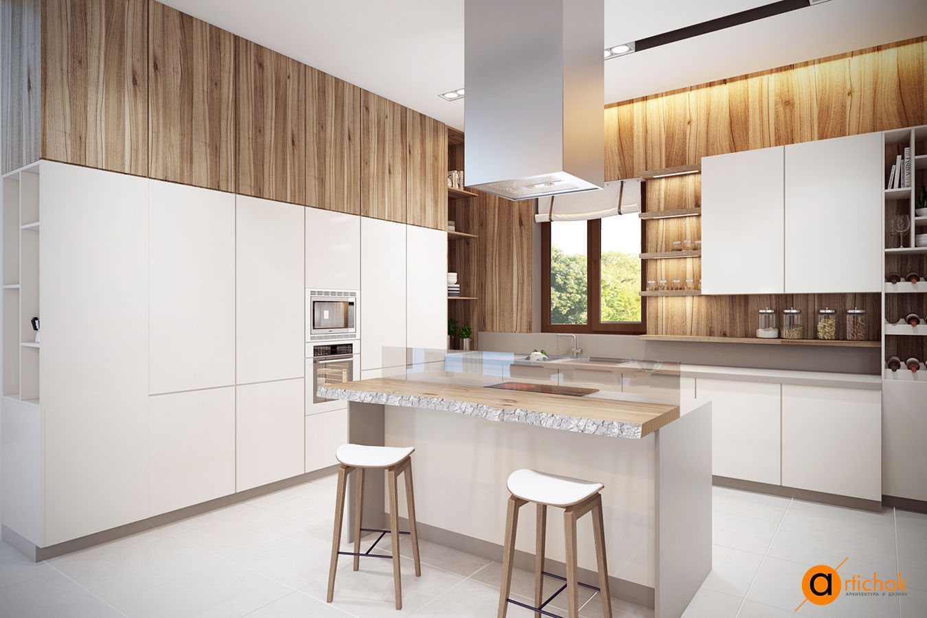 Загородный дом "Natürliche", Artichok Design Artichok Design Kitchen Wood Wood effect