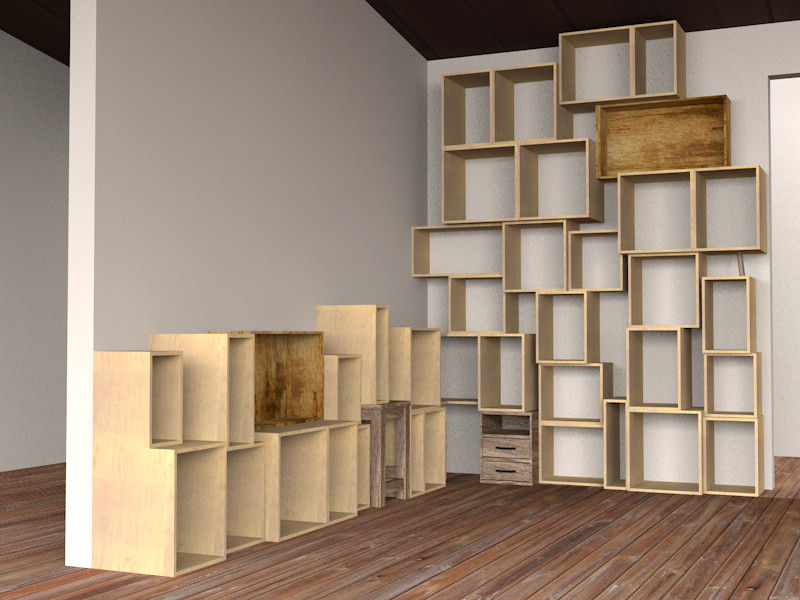 南浦和のショイン, hamanakadesignstudio hamanakadesignstudio Living room Wood Wood effect Shelves