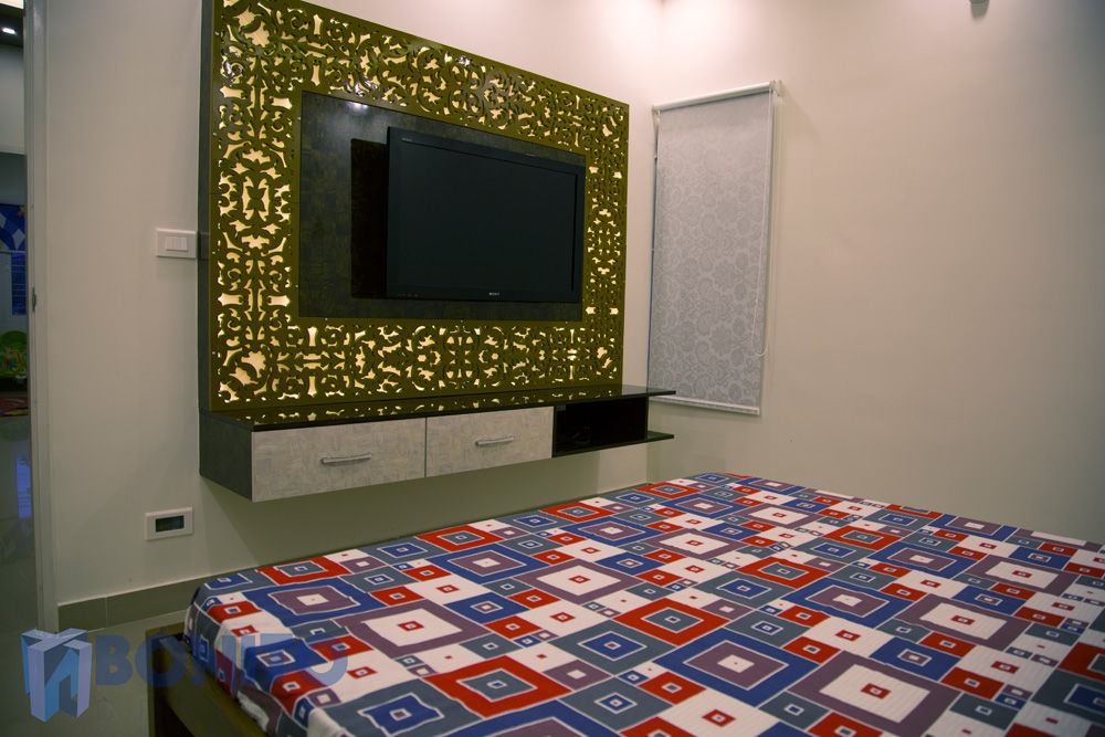 Bedroom CNC Pattern TV unit design homify Asian style bathroom