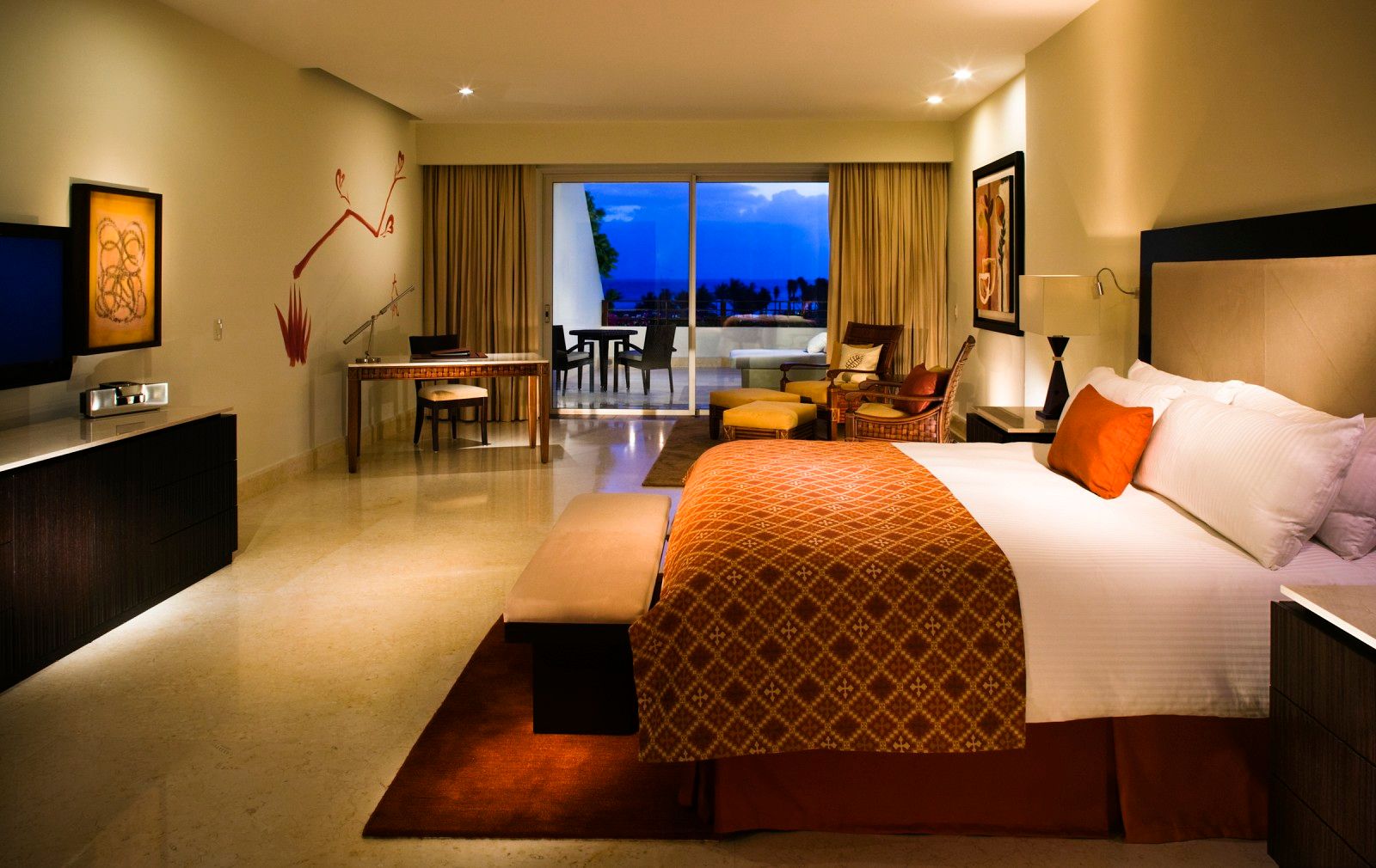 Grand Velas Riviera Maya / Velas Resorts., MC Design MC Design ห้องนอน หินอ่อน เตียงนอนและหัวเตียง