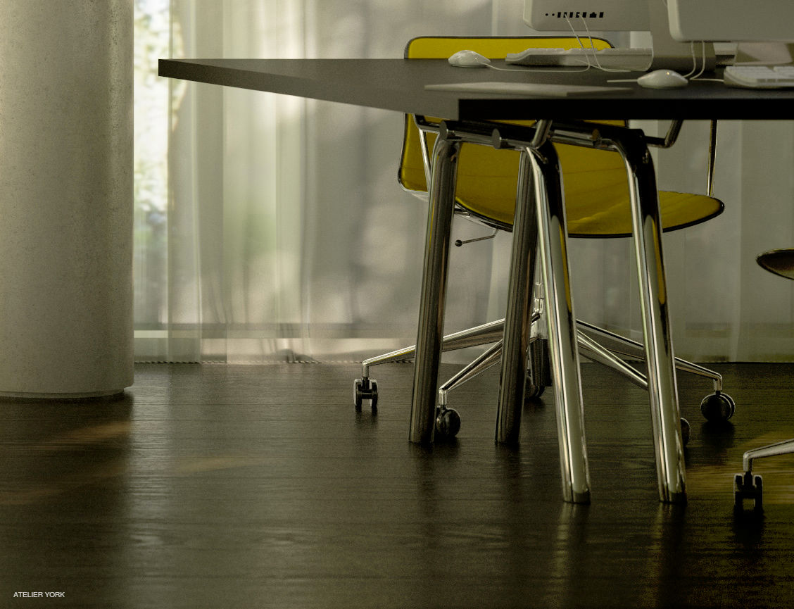 Crop of office chair and desk. homify Bureau moderne Aluminium/Zinc