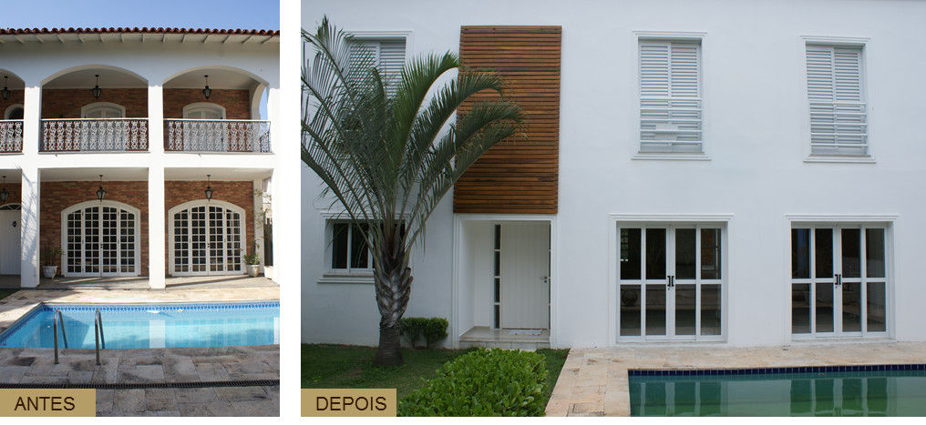 Antes e Depois - Fachada Daniela Zuffo Arquitetura e Interiores Casas modernas