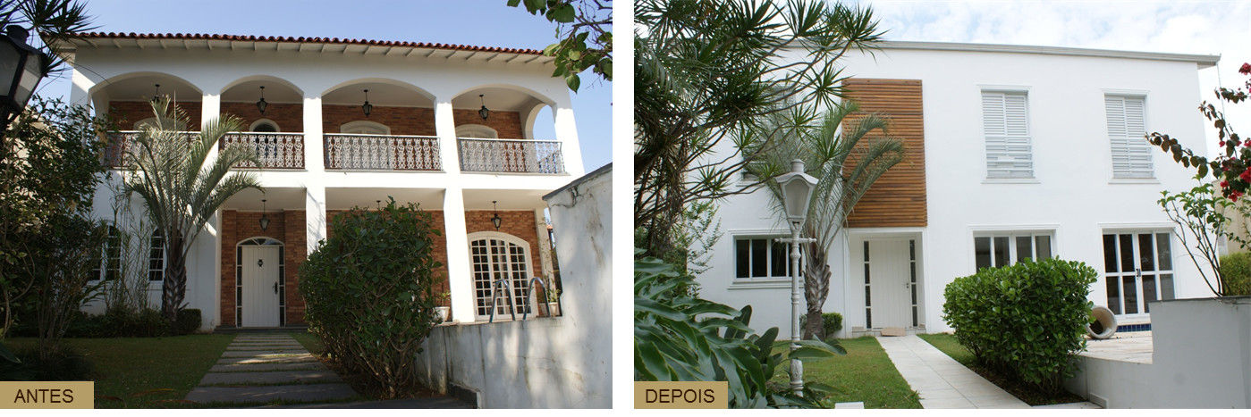 Antes e Depois - Fachada Daniela Zuffo Arquitetura e Interiores Casas modernas