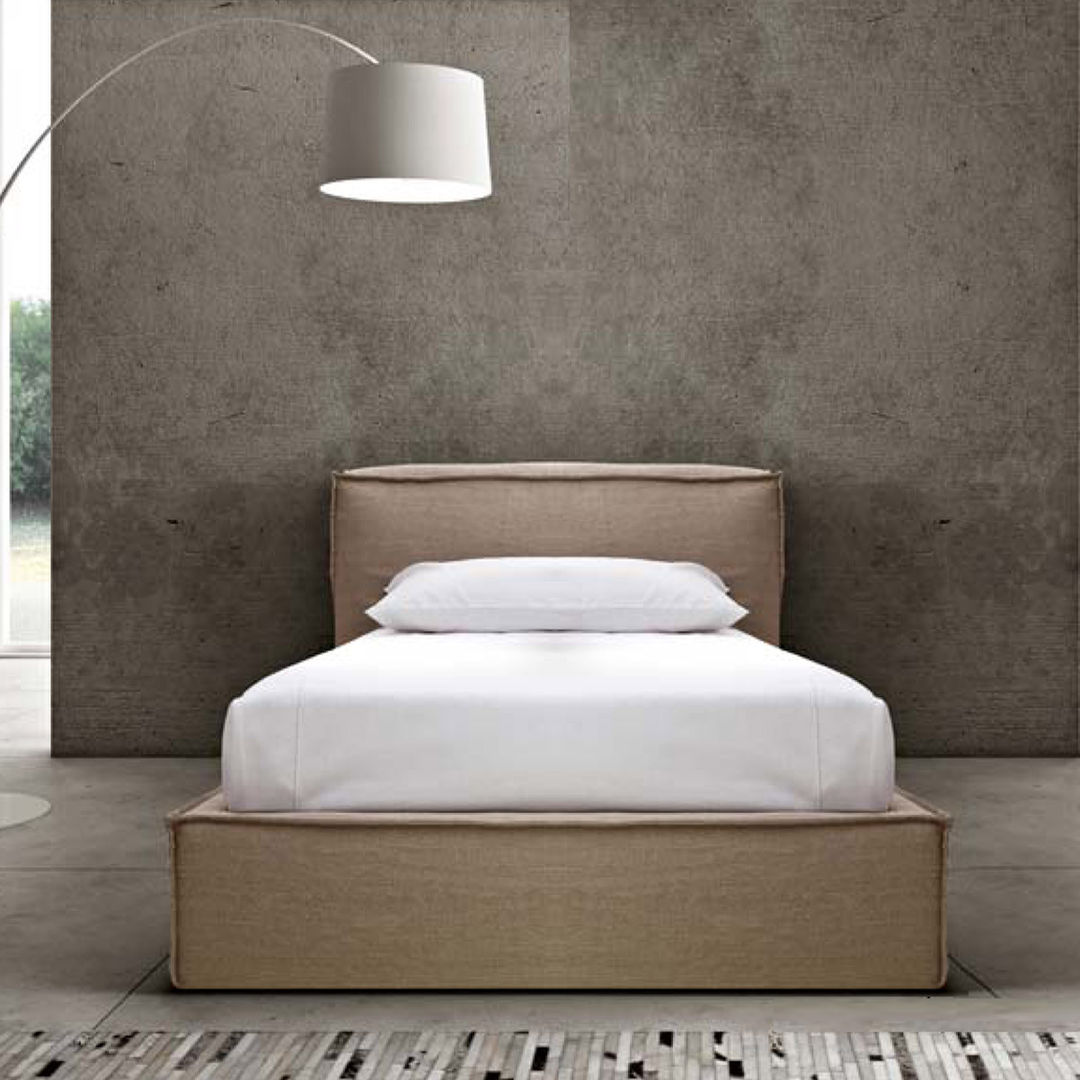 'Anemone' single bed by Confort Line homify Quartos modernos Pele Cinzento Camas e cabeceiras