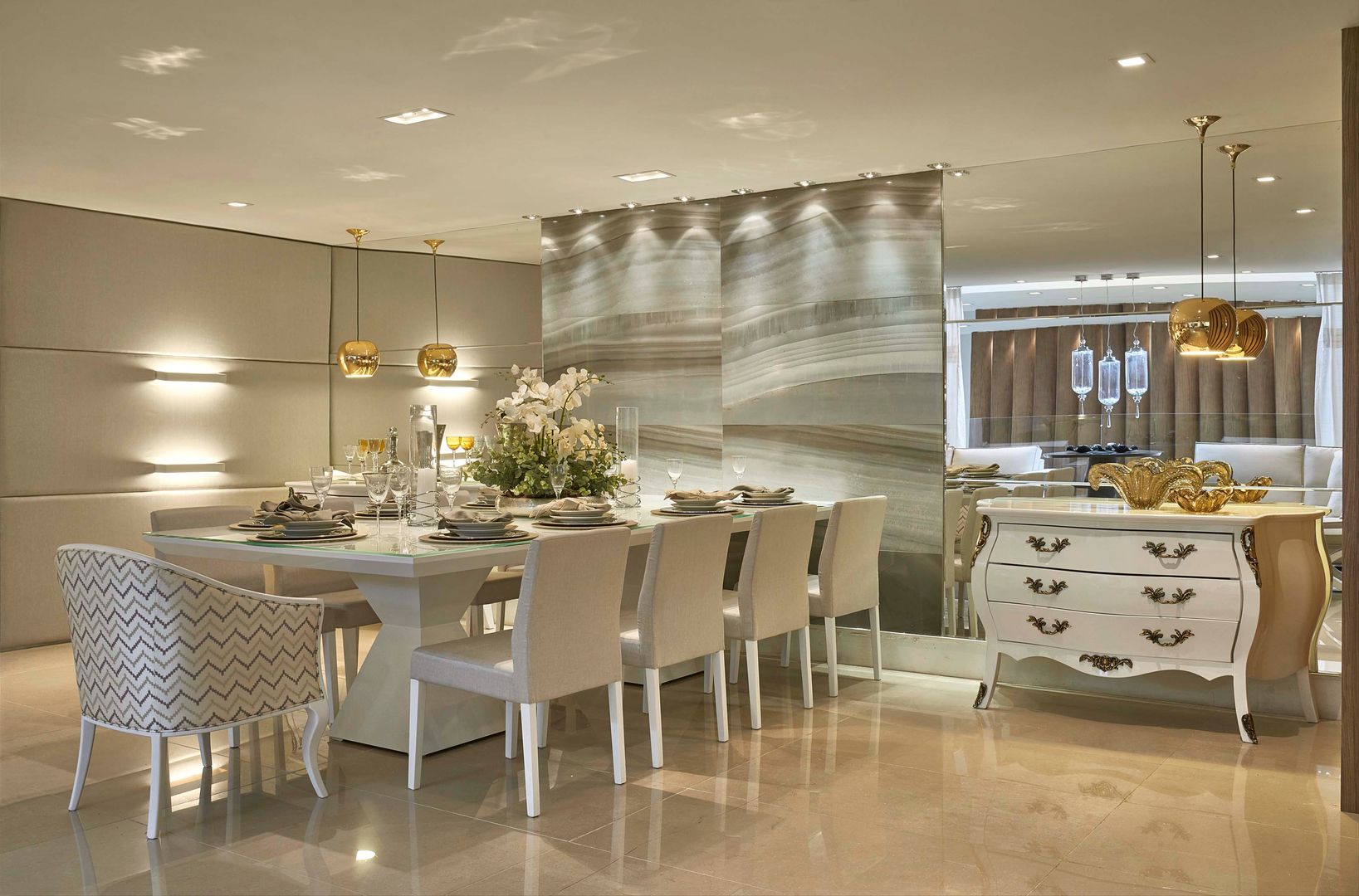 Decora Lider Vitória - Sala de Estar e Jantar Para o Casal Sofisticado , Lider Interiores Lider Interiores 모던스타일 다이닝 룸