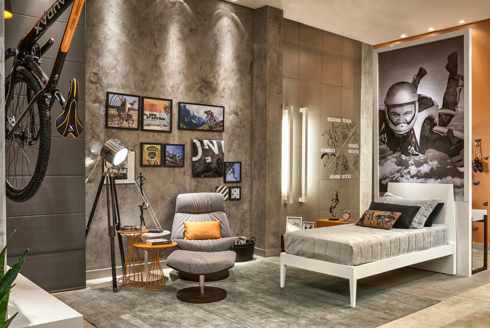 Mostra de Ambientes de Sete Lagoas - Quarto de um Jovem Esportista, Lider Interiores Lider Interiores Modern style bedroom