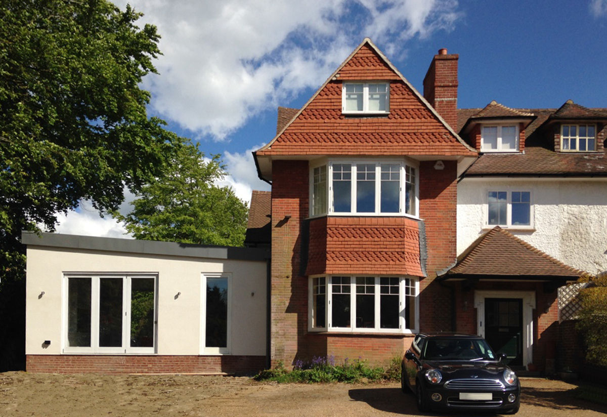 Front view of the new single storey extension ArchitectureLIVE 1900s house,extension,courtyard extension,single storey