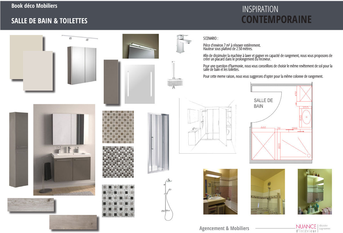 Rénovation d'un appartement à Courbevoie, Nuance d'intérieur Nuance d'intérieur ห้องน้ำ ที่เก็บของ