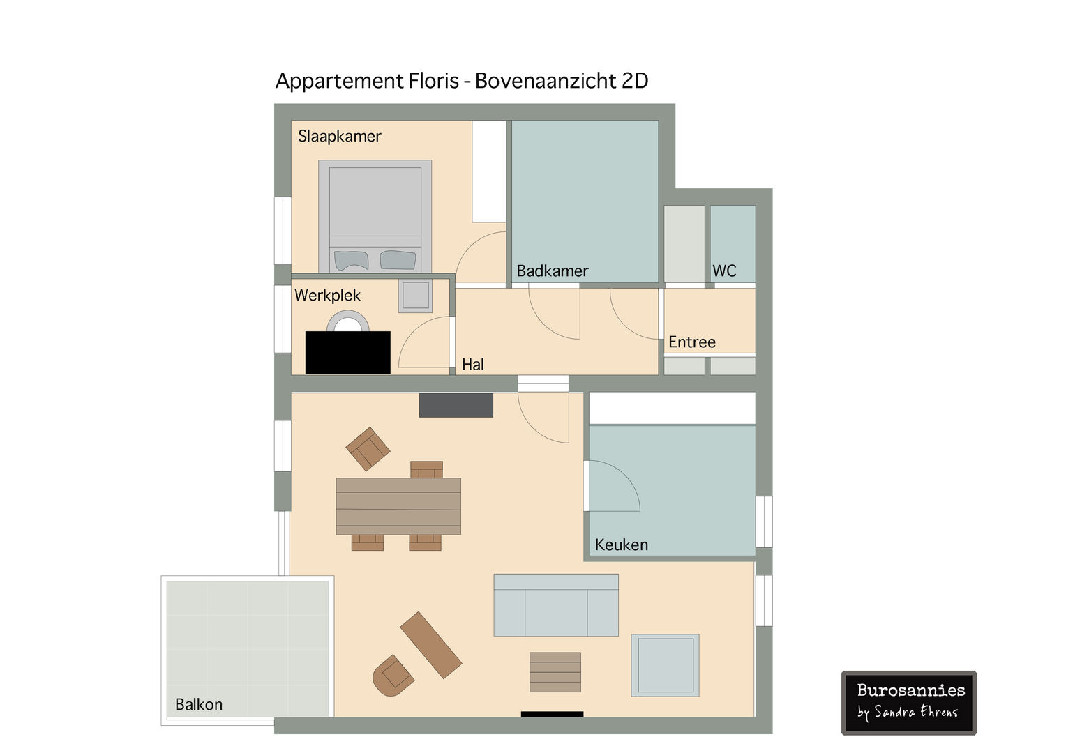 Van basis appartement naar stoer mannenhuis, Burosannies Burosannies