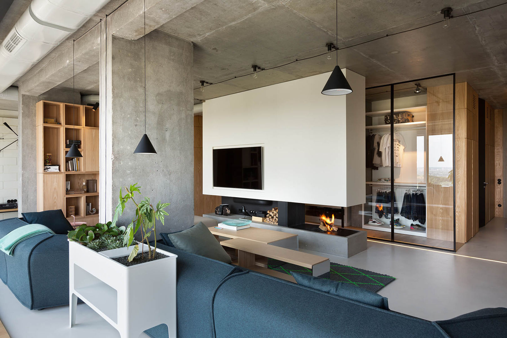 NPL. Penthouse, Olga Akulova DESIGN Olga Akulova DESIGN Industrial style living room