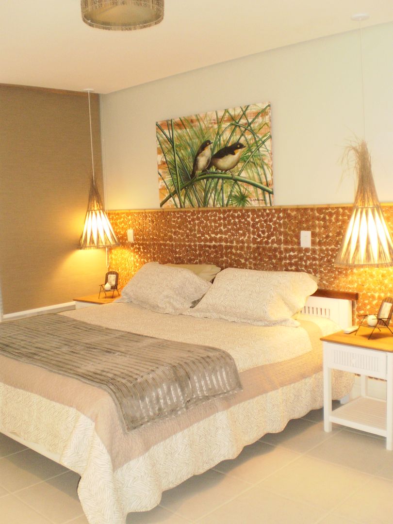 Residência em Juqueí - São Sebastião - SP, ANALU ANDRADE - ARQUITETURA E DESIGN ANALU ANDRADE - ARQUITETURA E DESIGN غرفة نوم
