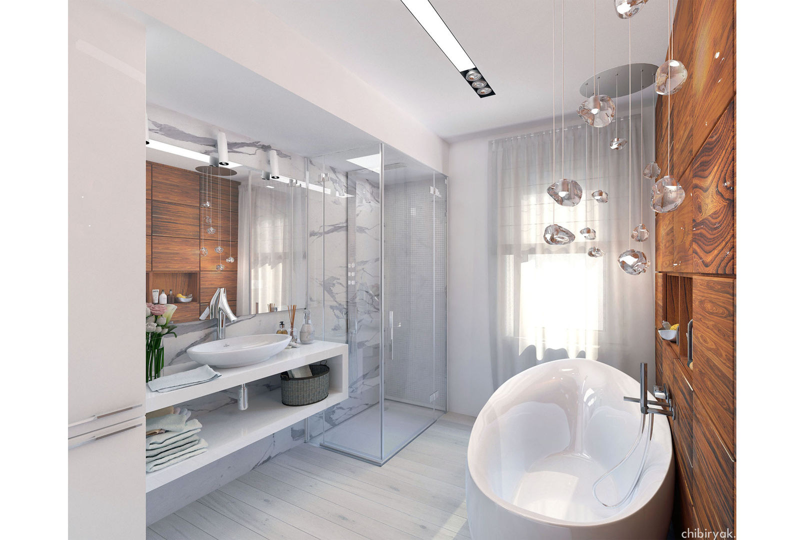 Тепло натурального дерева, 1+1 studio 1+1 studio Minimalist style bathroom