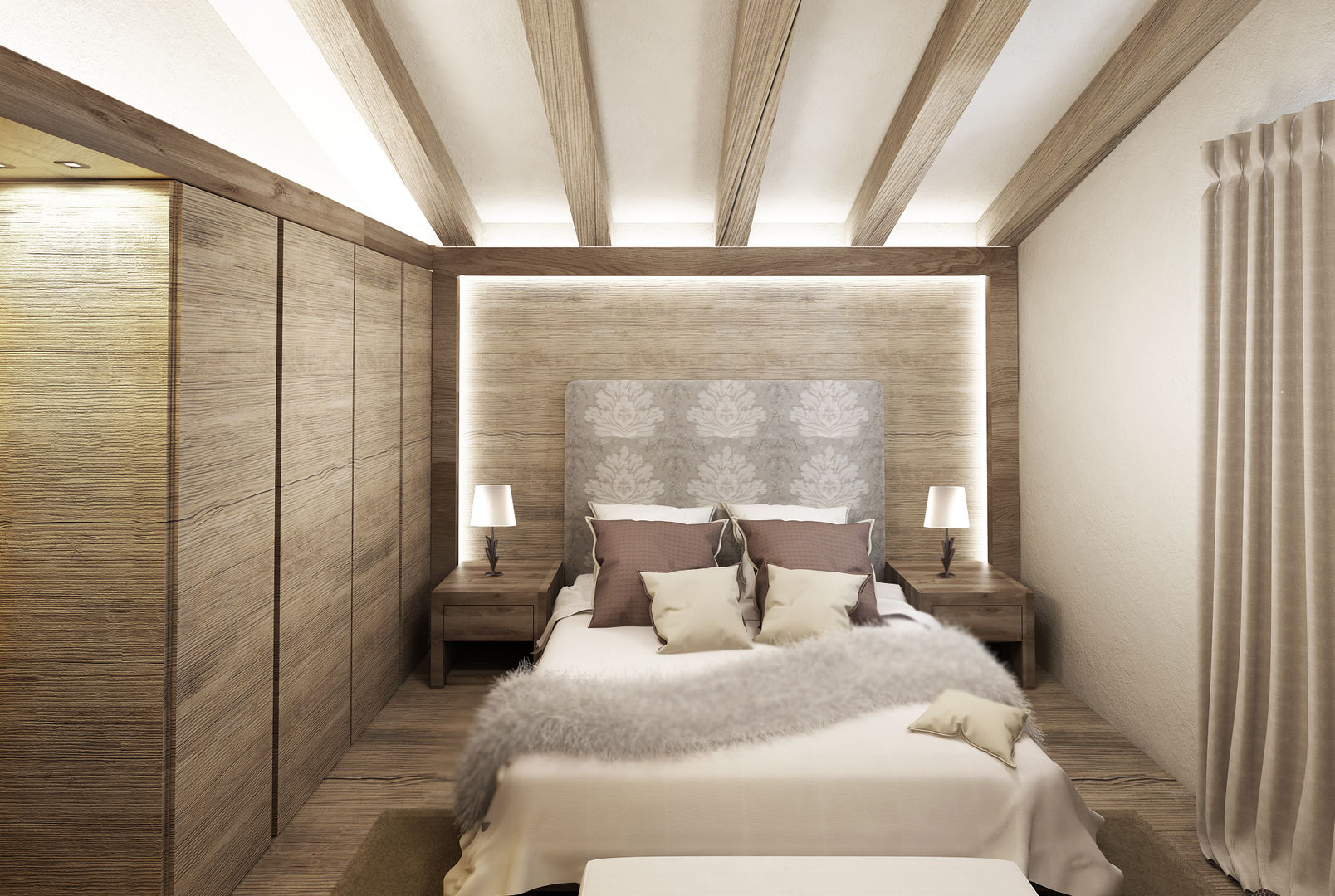 rendering interni stile rurale, Avogadri simone archi3d Avogadri simone archi3d Country style bedroom