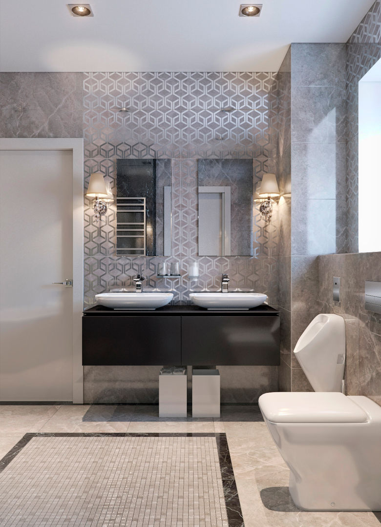 Ванная в современном стиле, Lumier3Design Lumier3Design Modern style bathrooms