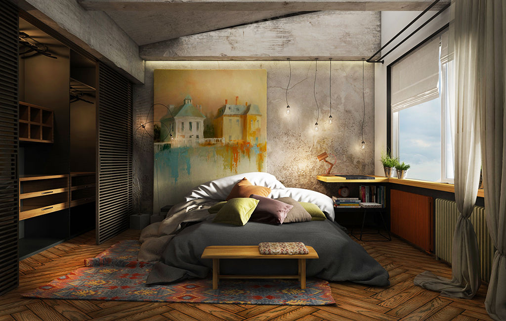 Фантазия, he.d group he.d group Industrial style bedroom Wood Wood effect