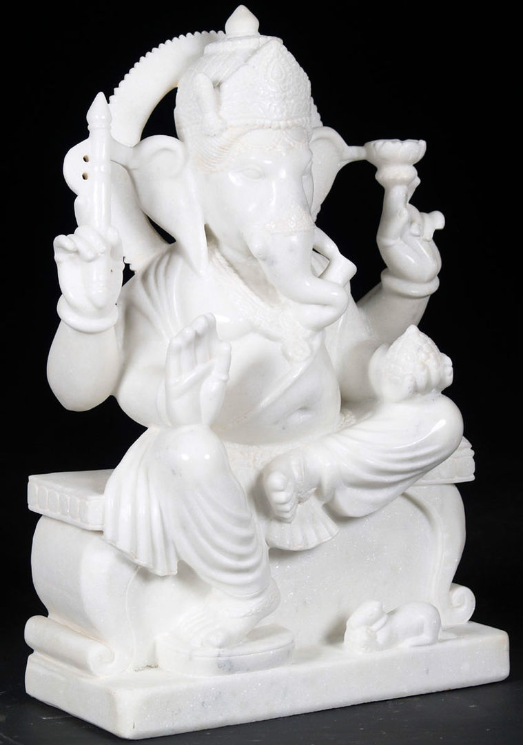 White Marble Ganesha Vinod Murti Museum Other spaces Marble Sculptures