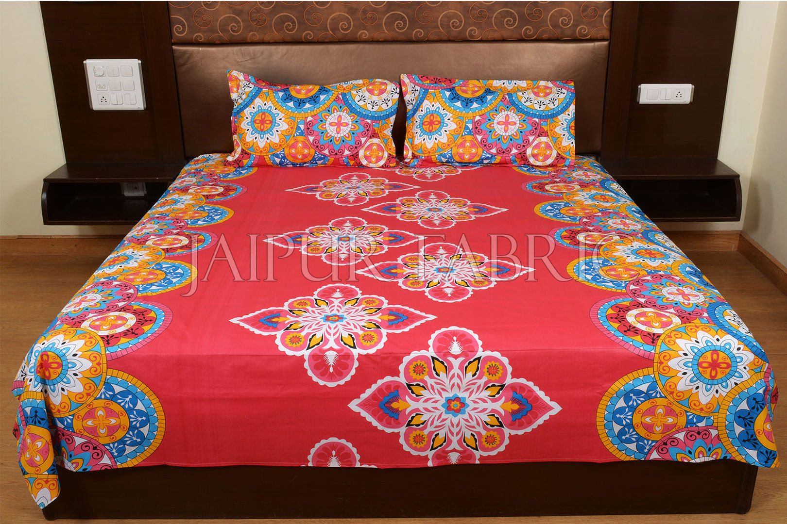 Jaipur Fabric, Jaipur Fabric Jaipur Fabric غرفة نوم قطن Red أسرة نوم