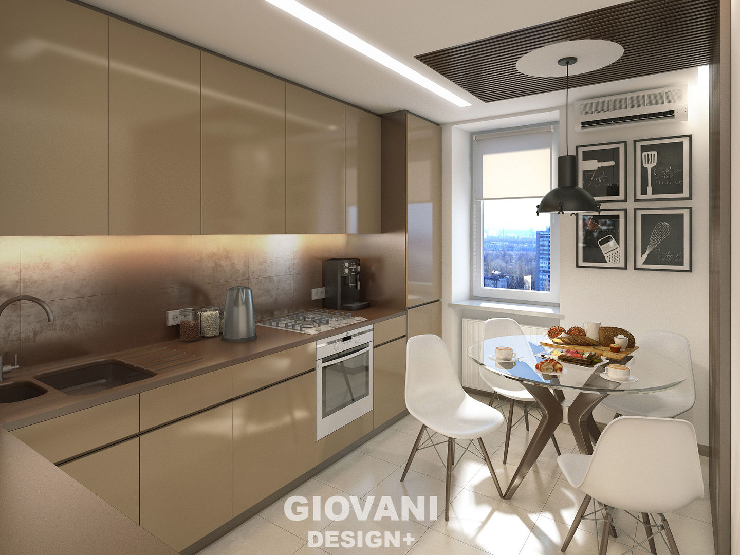 Квартира для молодой семьи, Giovani Design Studio Giovani Design Studio Cuisine minimaliste