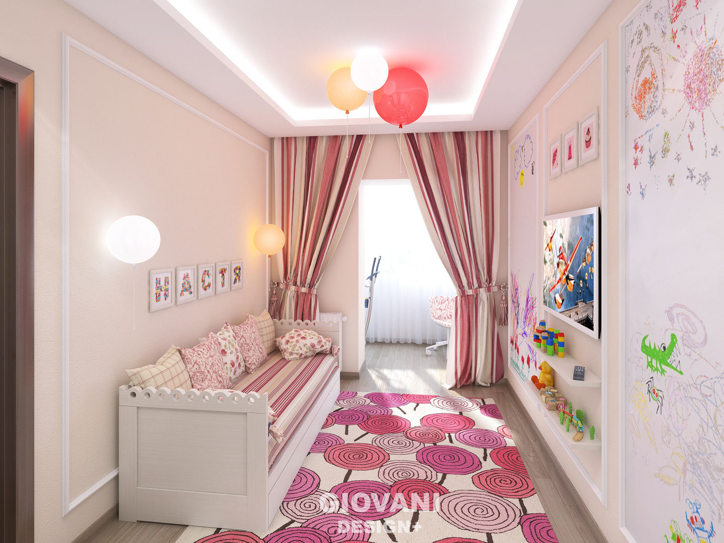 Квартира для молодой семьи, Giovani Design Studio Giovani Design Studio Chambre d'enfant minimaliste