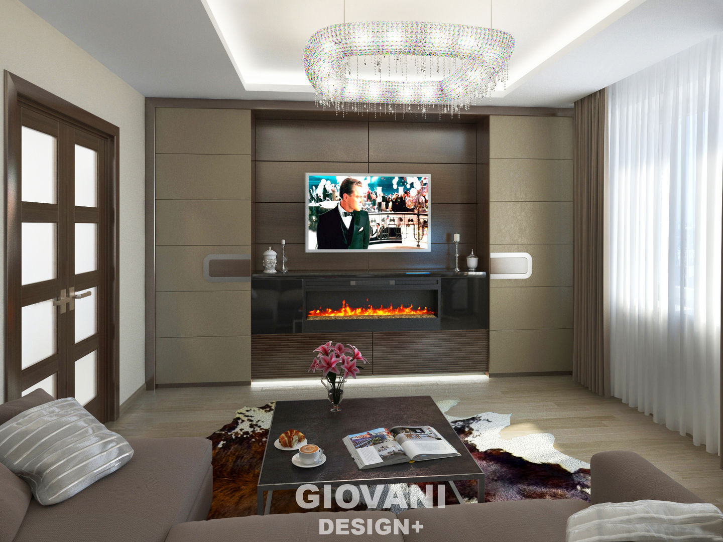 Квартира для молодой семьи, Giovani Design Studio Giovani Design Studio Salon minimaliste