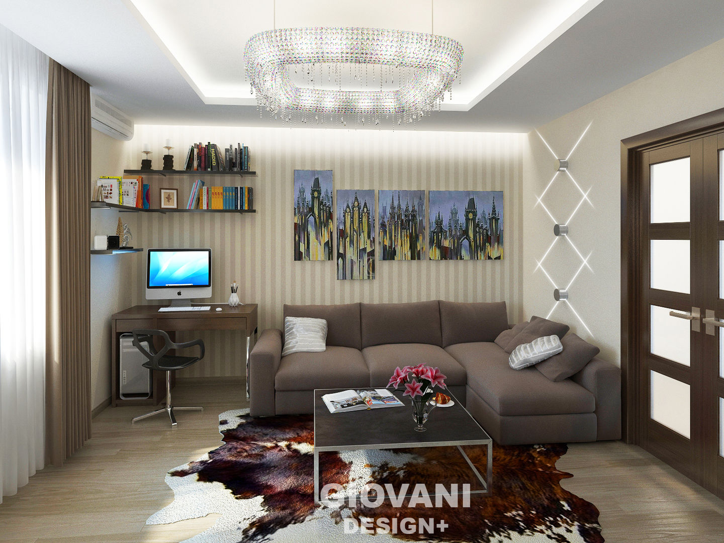 Квартира для молодой семьи, Giovani Design Studio Giovani Design Studio Salon minimaliste