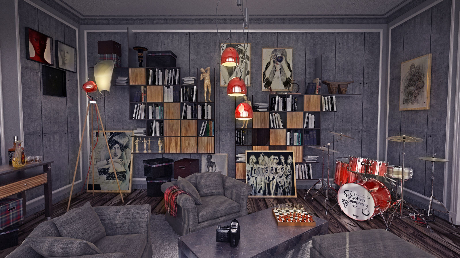 Drummer's living spaces, Design by Bley Design by Bley Ruang Keluarga Modern