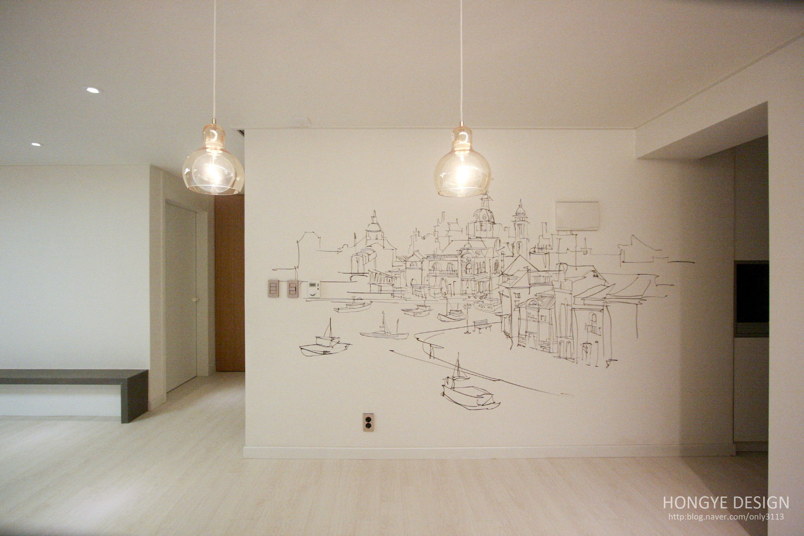 4인가족이 사는 화이트톤의 깔끔한 집_32py, 홍예디자인 홍예디자인 现代客厅設計點子、靈感 & 圖片