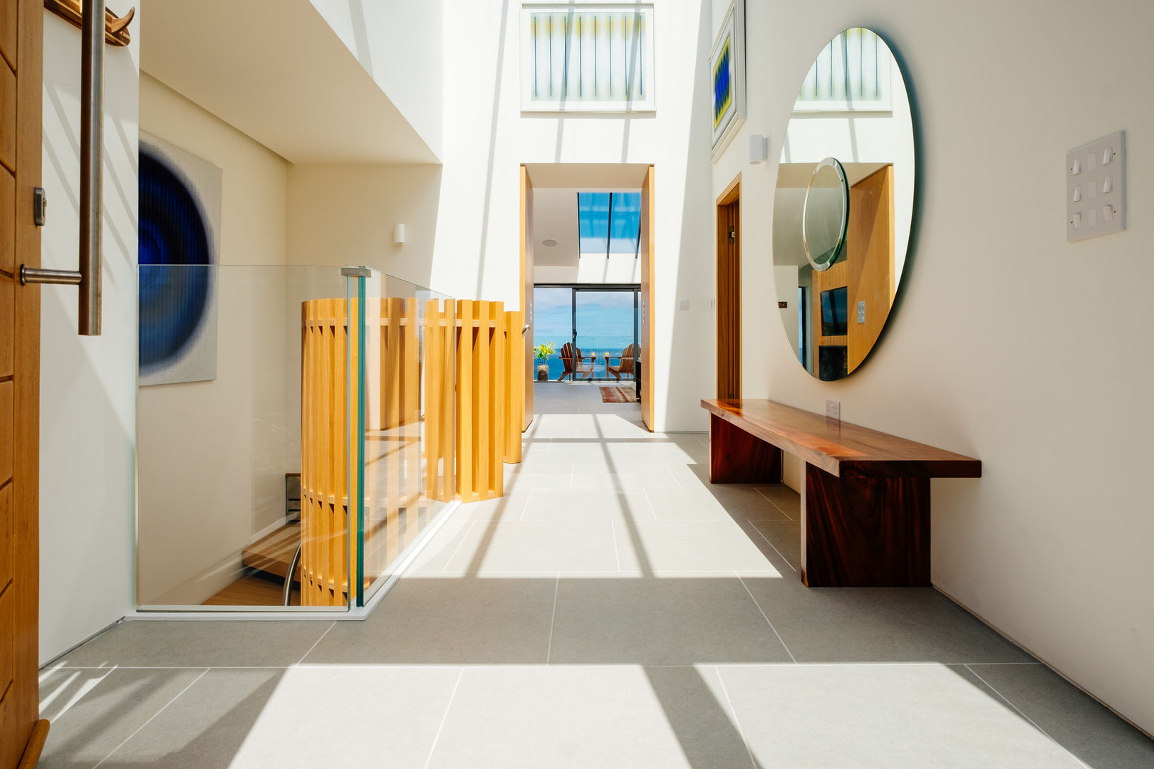 Gwel an Treth homify Modern corridor, hallway & stairs