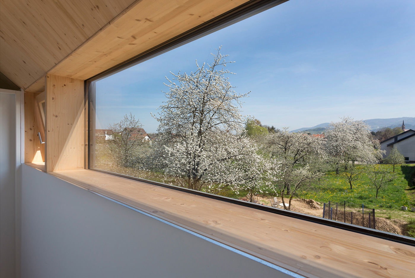 Cherry Blossom House (German Passivhaus), ÜberRaum Architects ÜberRaum Architects الممر الحديث، المدخل و الدرج