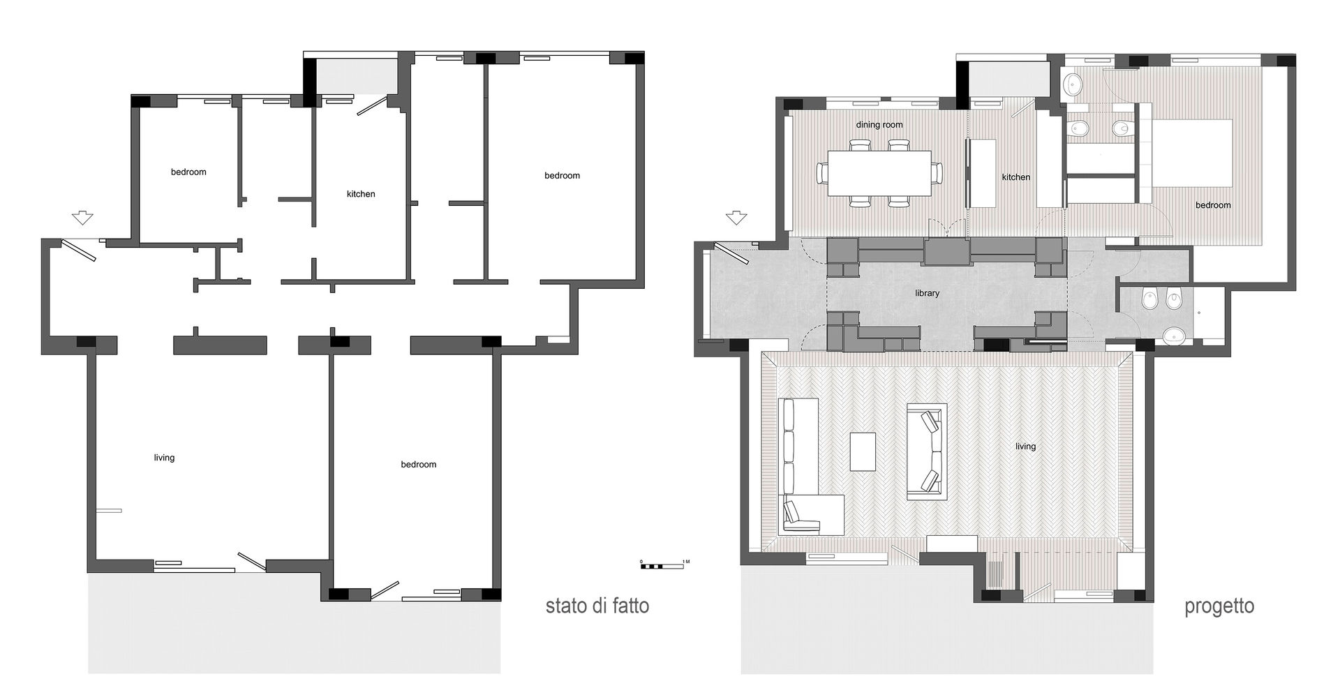 Appartamento Zona Vaticano - Roma, in&outsidesign in&outsidesign Paredes y suelos de estilo moderno