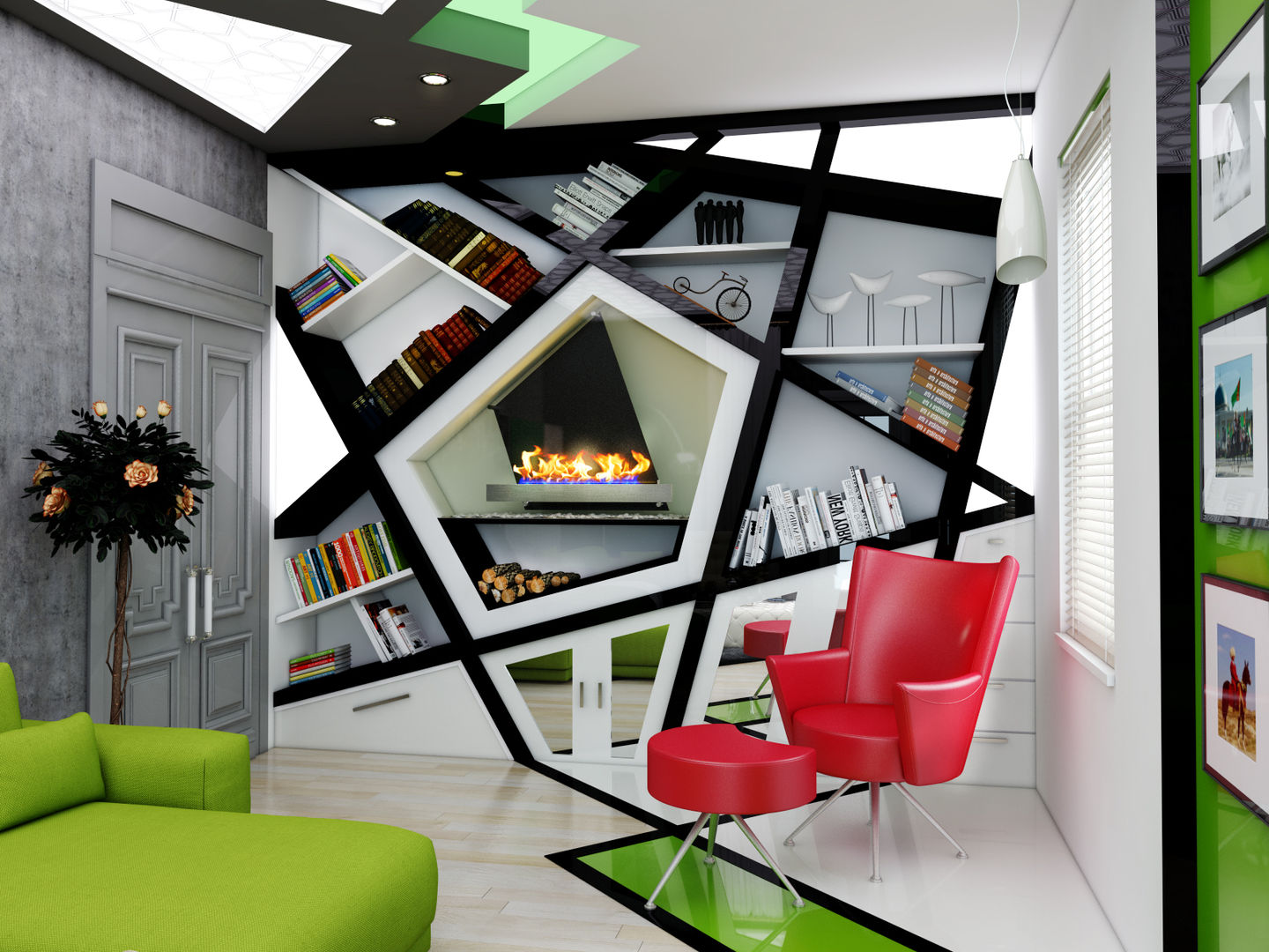 Concept (Living Room) - RU, Abb Design Studio Abb Design Studio 现代客厅設計點子、靈感 & 圖片