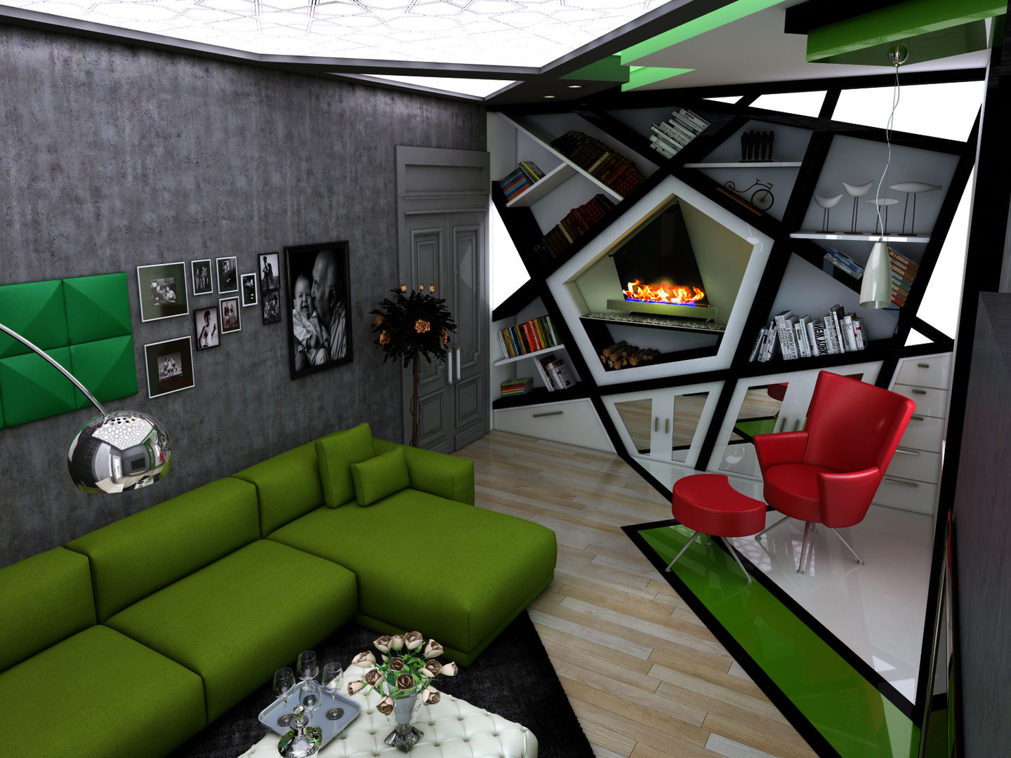 Concept (Living Room) - RU, Abb Design Studio Abb Design Studio غرفة المعيشة