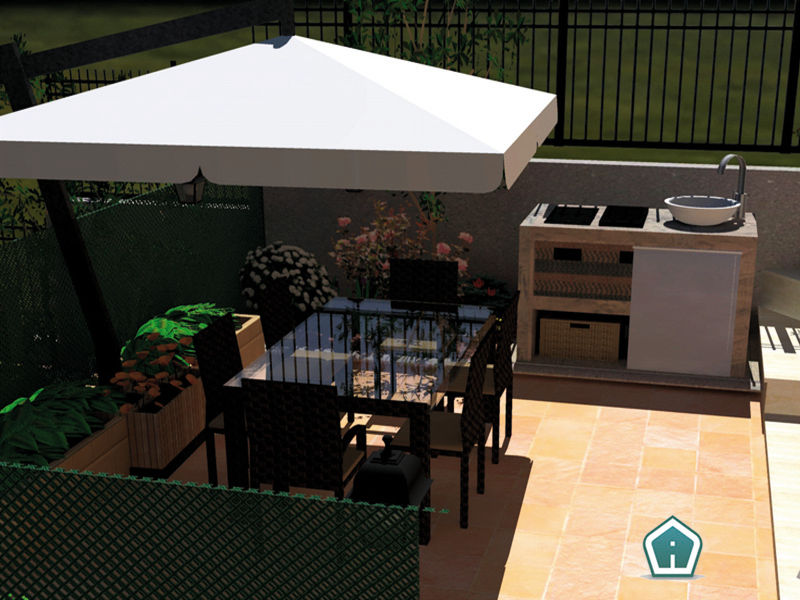 Esterni e giardini, 3d Casa Design 3d Casa Design モダンデザインの テラス